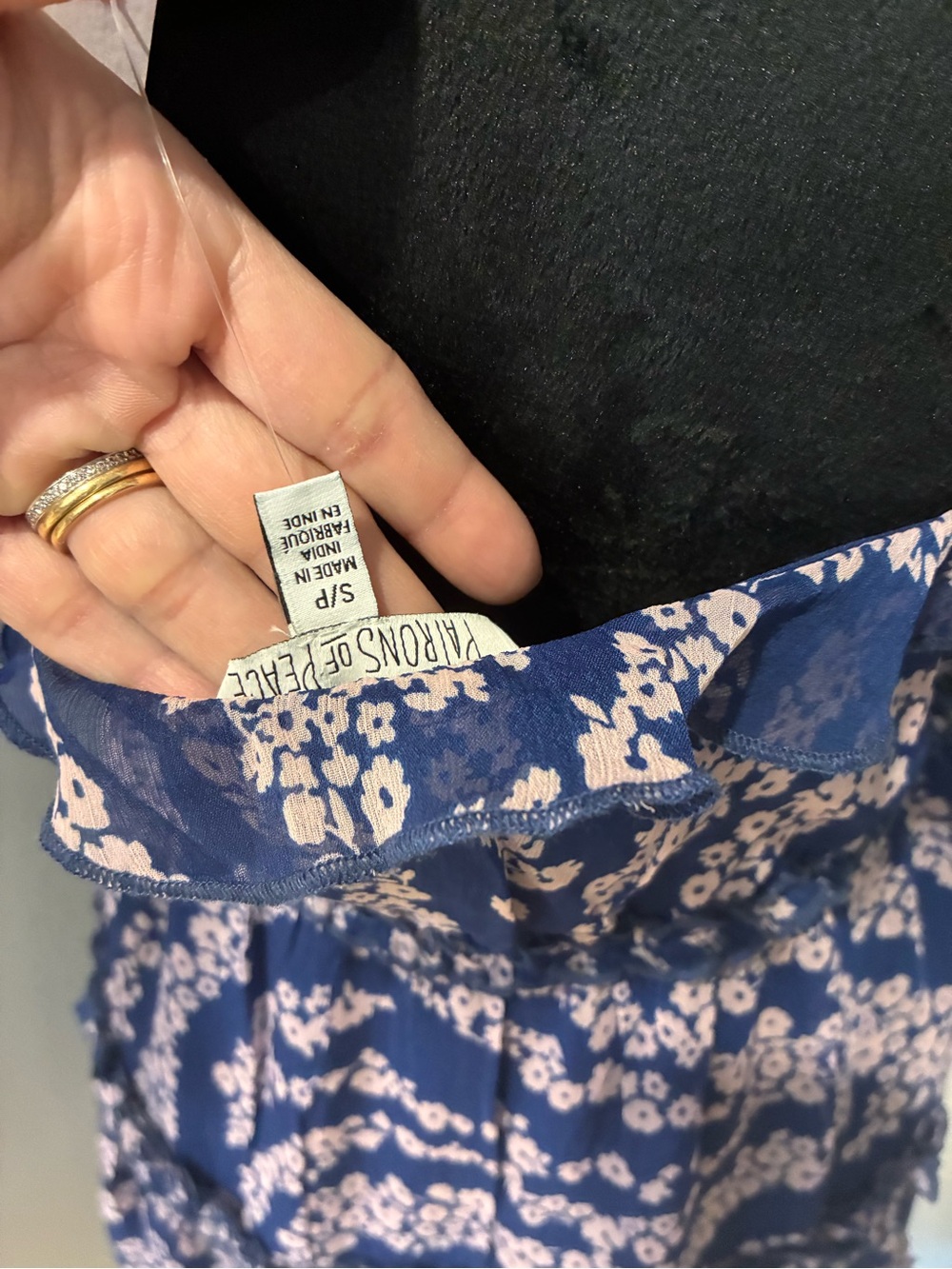 Patrons of Peace Navy Blue Floral Ruffle Mini Dress - Picture 6 of 8